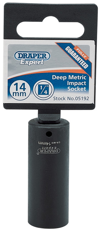 Draper 5192 Expert HI-TORQÂ® 6 Point Deep Impact Socket, 1/4