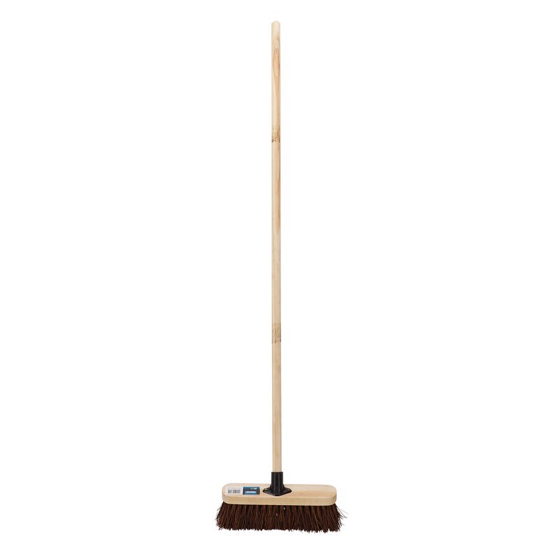 Draper 7869 Stiff Bassine Broom Head with Plastic Bracket and Handle, 300mm