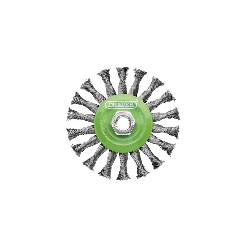 Draper 08061 Stainless Steel Twist-Knot Flat Wire Wheel Brush 115mm