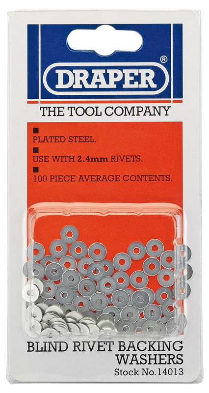 Draper 14013 Rivet Backing Washers, 2.4mm (100 Piece)