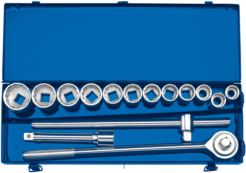 Draper 16440 Metric Socket Set in Metal Case, 3/4