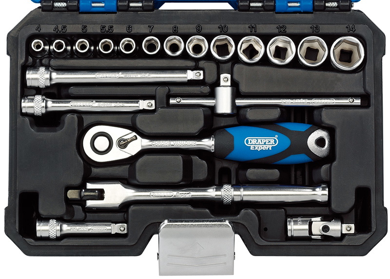 Draper 16442 Metric Socket Set, 1/4