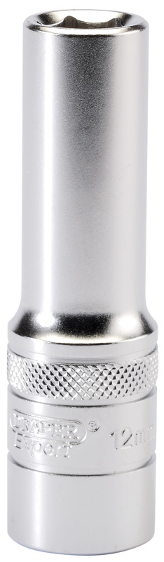Draper 16643 6 Point Metric Deep Socket, 1/2