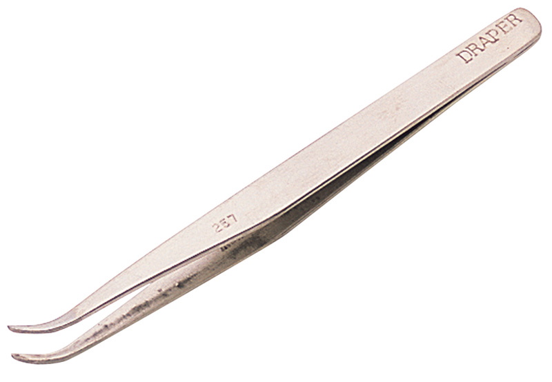 Draper 19672 Fine Point Curved Tweezers 120mm