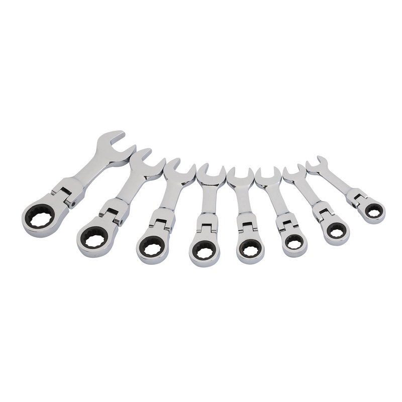 Draper 27982 HI-TORQ® Metric Stubby Flexible Ratchet Spanner Set 10-19mm