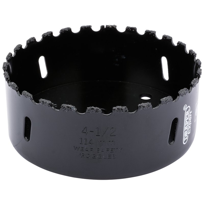 Draper 34969  Tungsten Carbide Grit Hole Saw, 114mm