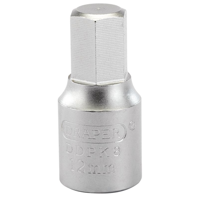 Draper 38326  Hexagon Drain Plug Key, 3/8 Sq. Dr., 12mm
