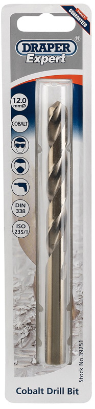 Draper 39251  HSS Cobalt Drill Bit, 12.0mm