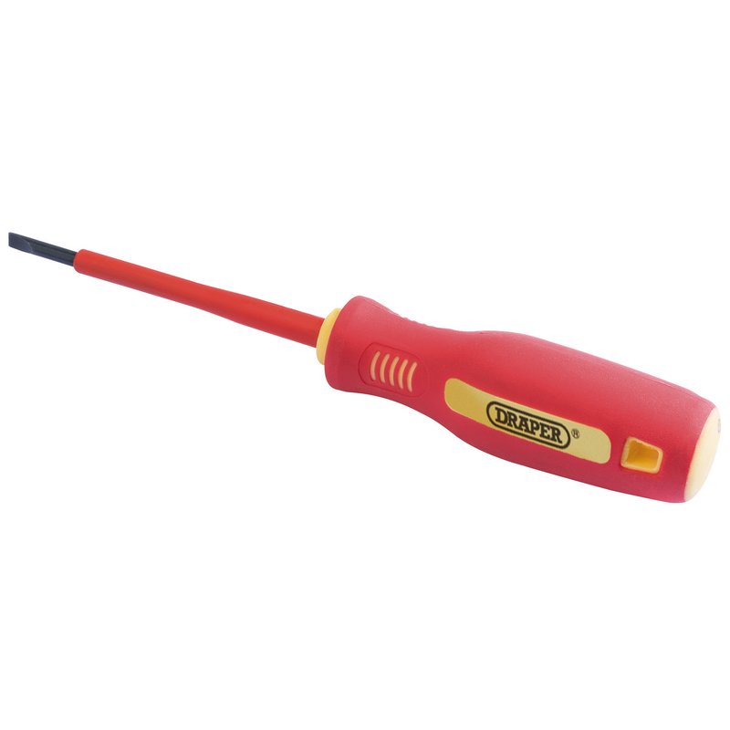 Draper 46522  Fully Insulated Plain Slot Screwdriver, 3 x 100mm (Sold Loose)