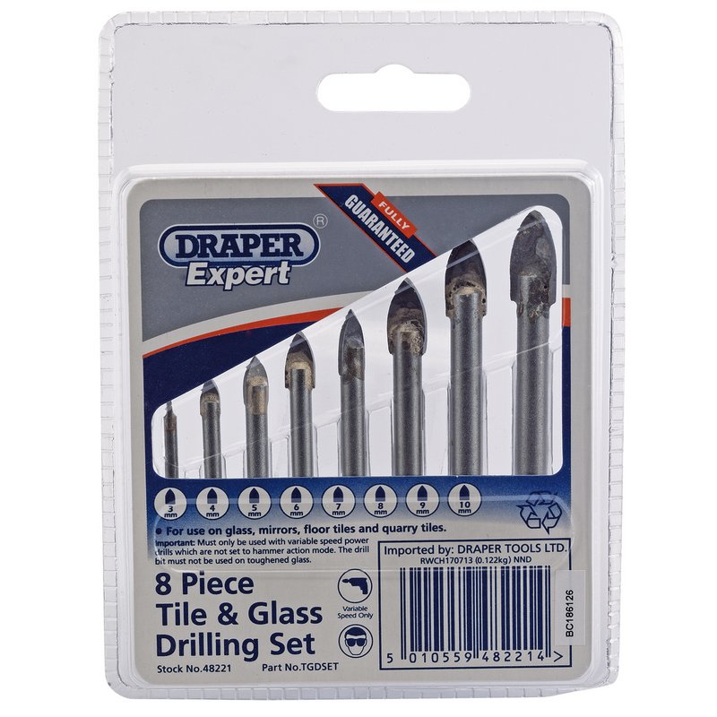 Draper 48221  Tile and Glass Drilling Set (8 Piece)