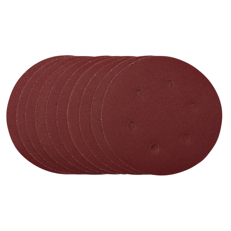 Draper Sanding Discs, 150mm, Hook & Loop, 120 Grit, (Pack of 10)