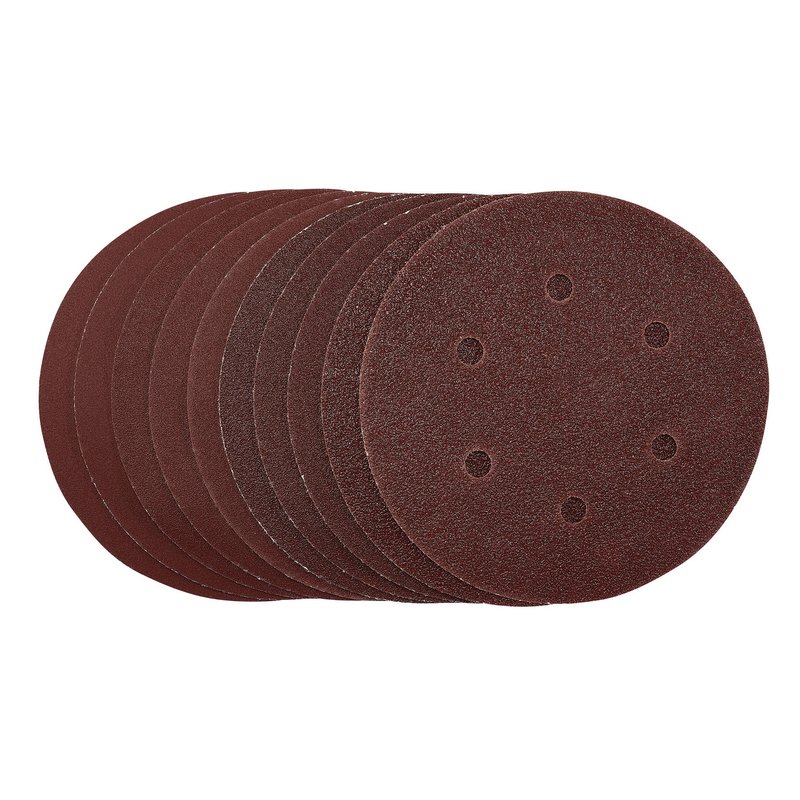 Draper Sanding Discs, 150mm, Hook & Loop, Assorted Grit, (Pack of 10)