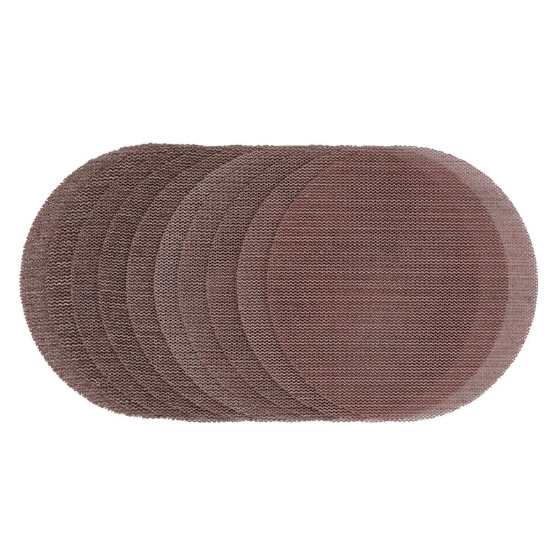 Draper Mesh Sanding Discs, Assorted Grit - 80G, 125mm 120G 180G 240G - Pack of 10, 60608