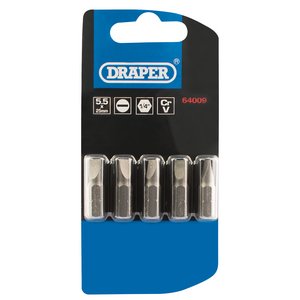 Draper 64009 Plain Slot Insert Bit 5.5mm 1/4