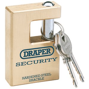 Draper 64201 Close Shackle Solid Brass Padlock 63mm