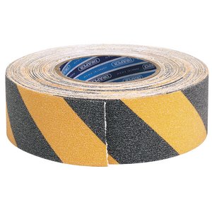 Draper 65440 Heavy Duty Safety Grip Tape 18m x 50mm Black Yellow