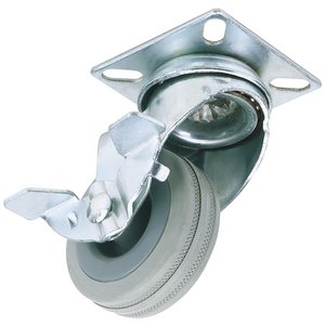 Draper 65469 Swivel Plate Rubber Castor with Brake 50mm