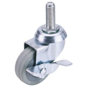 Draper 65471 Swivel Bolt Fixing Rubber Castor with Brake 50mm