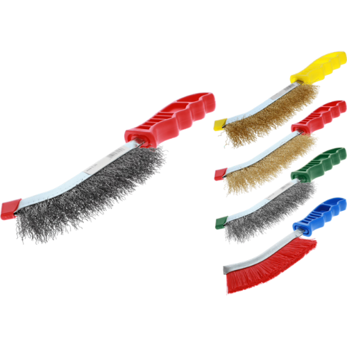 Osborn Hand Scratch Brush - Stainless Steel Wire 0.30mm, Crimped, Plastic Handle