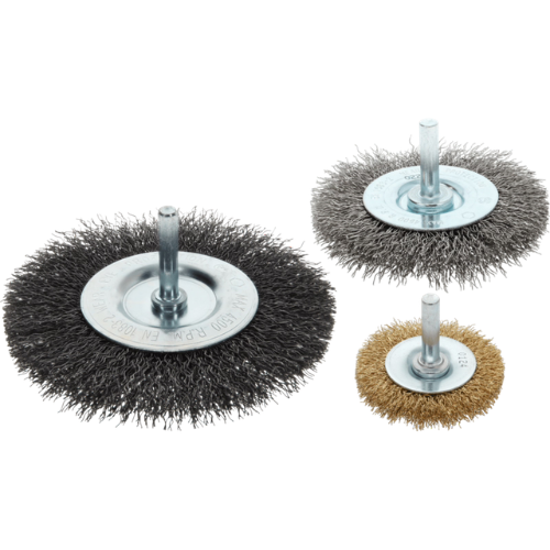 Osborn Wheel Brush 100mm 6mm Shank - Crimped Steel Wire 0.20mm, 4,500 RPM
