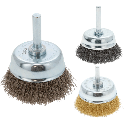 Osborn Cup Brush 50mm 6mm Shank - Crimped Steel Wire 0.30mm, 4,500 RPM