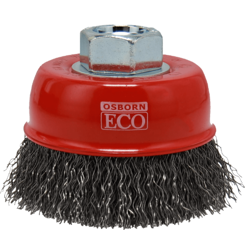 Osborn Cup Brush 75mm M14 - Crimped Steel Wire 0.30mm, 12,500 RPM