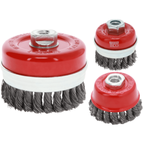 Osborn Cup Brush 65mm M10 - Knotted Steel Wire 0.50mm, 12,500 RPM