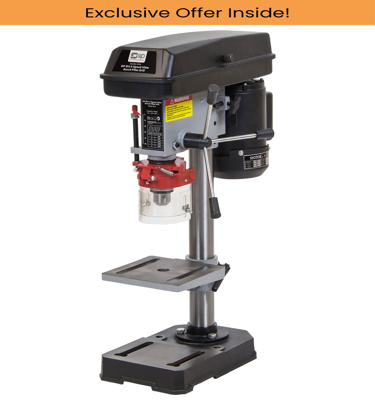 SIP 01710 B13 5-Speed 350w Bench Pillar Drill