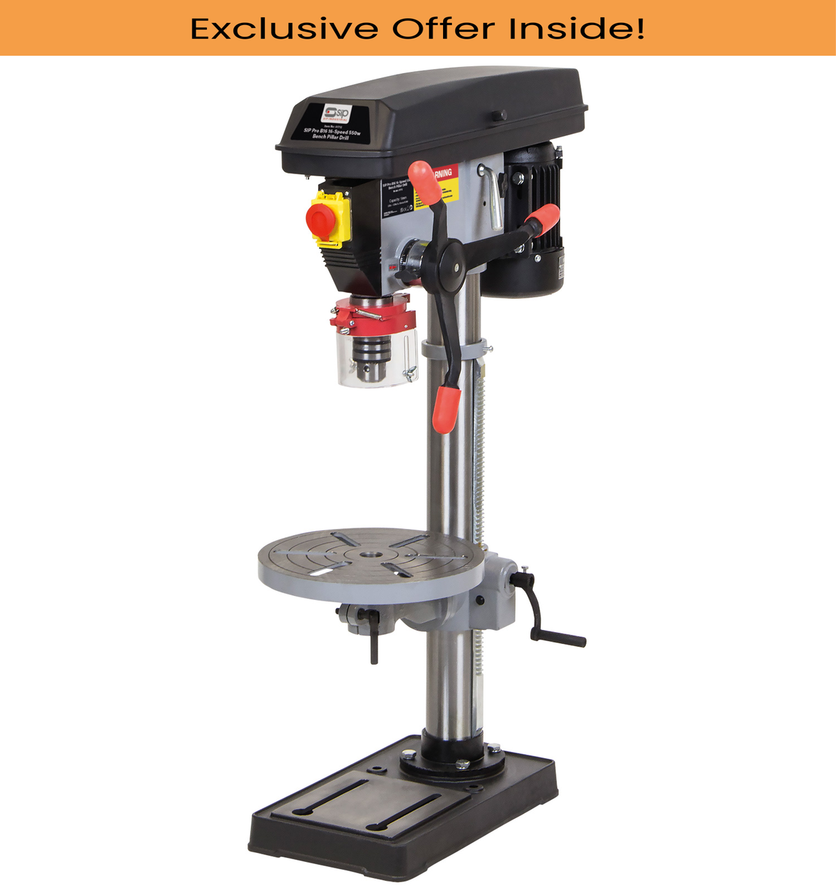 SIP 01712 Pro B16 16-Speed 550w Bench Pillar Drill