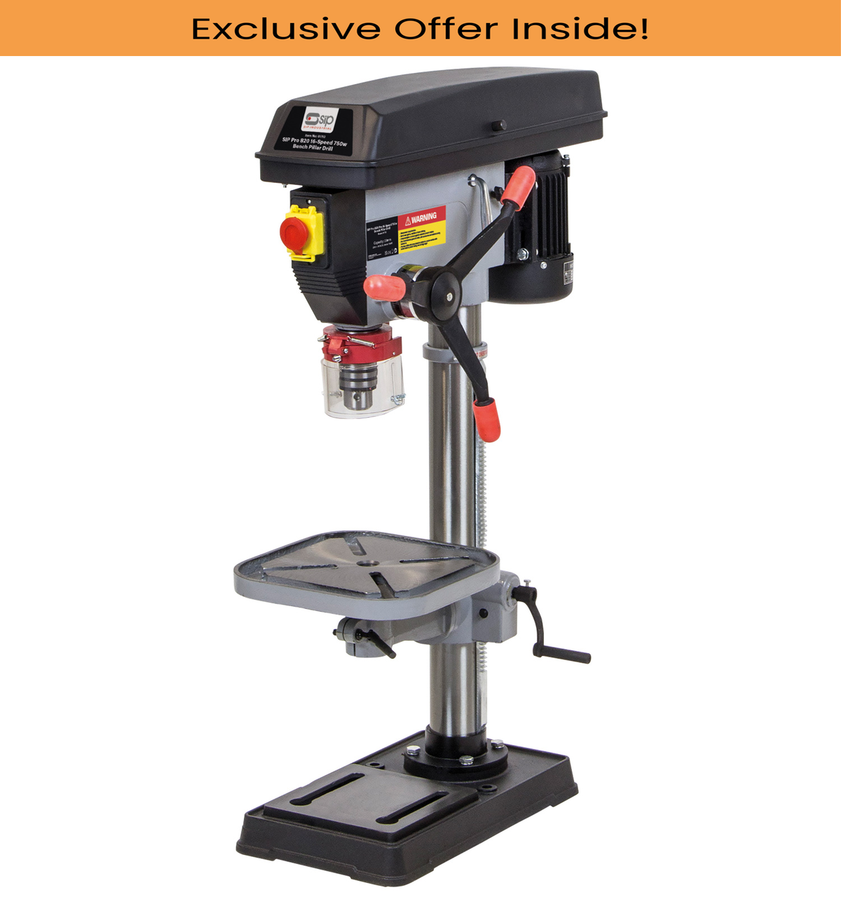 SIP 01713 Pro B20 16-Speed 750w Bench Pillar Drill