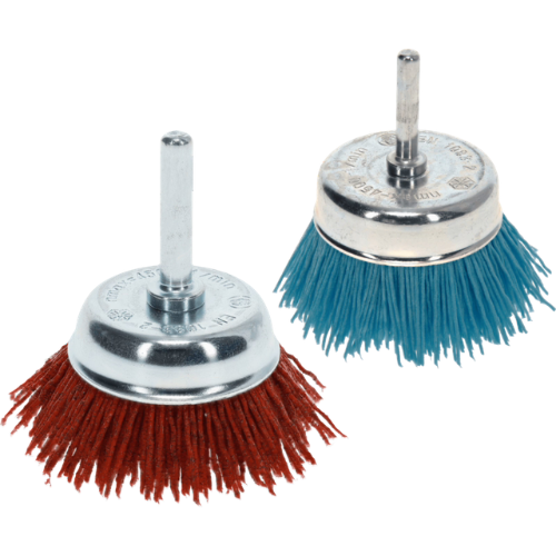 Osborn Grittyflex Cup Brush 50mm 6mm Shank - Abrasive Nylon Grit 180, Blue, 4,500 RPM