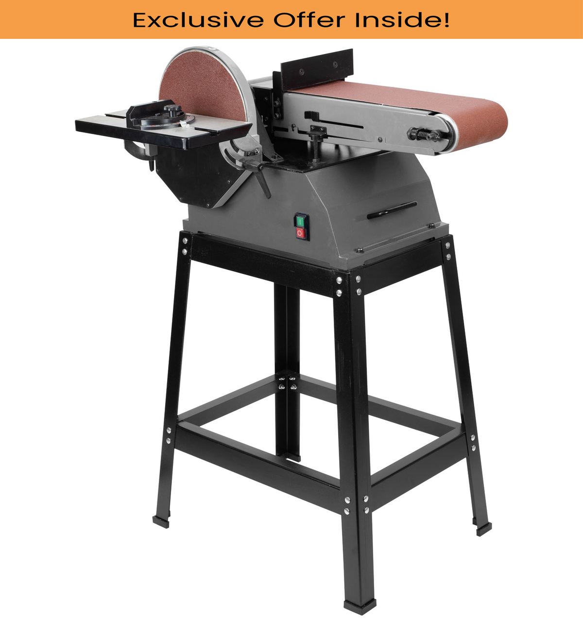 SIP 01927 6" x 10" Belt Disc Sander, Disc Size - 250mm, Motor Power - 1Hp