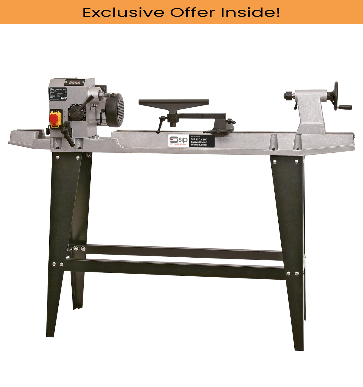 SIP 01938 12" x 36" Swivel Head Wood Lathe