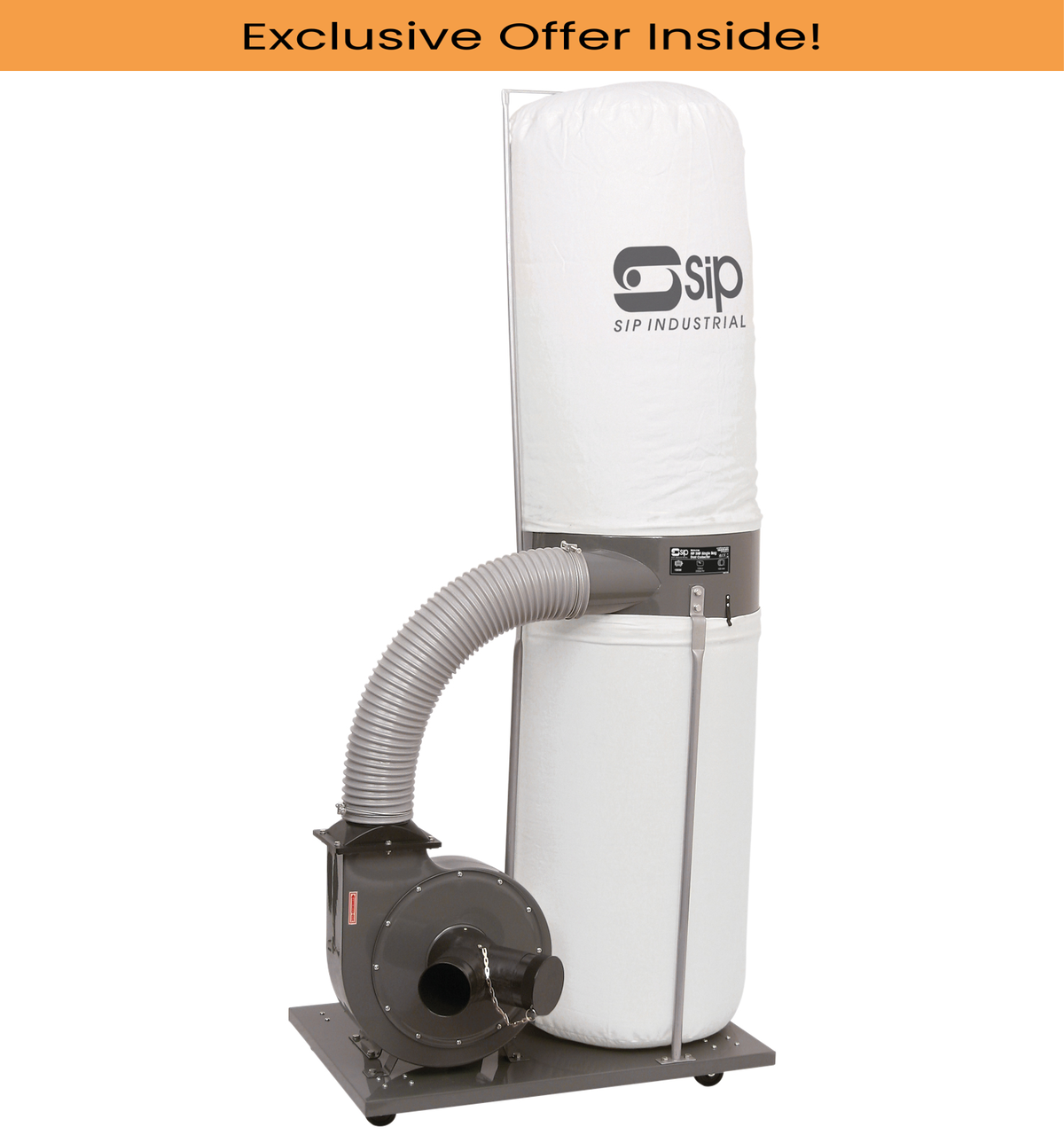 SIP 01954 Single Bag Dust Collector, Collection Capacity - 153 Litre, Av. Airflow - 2500mtr³/hr