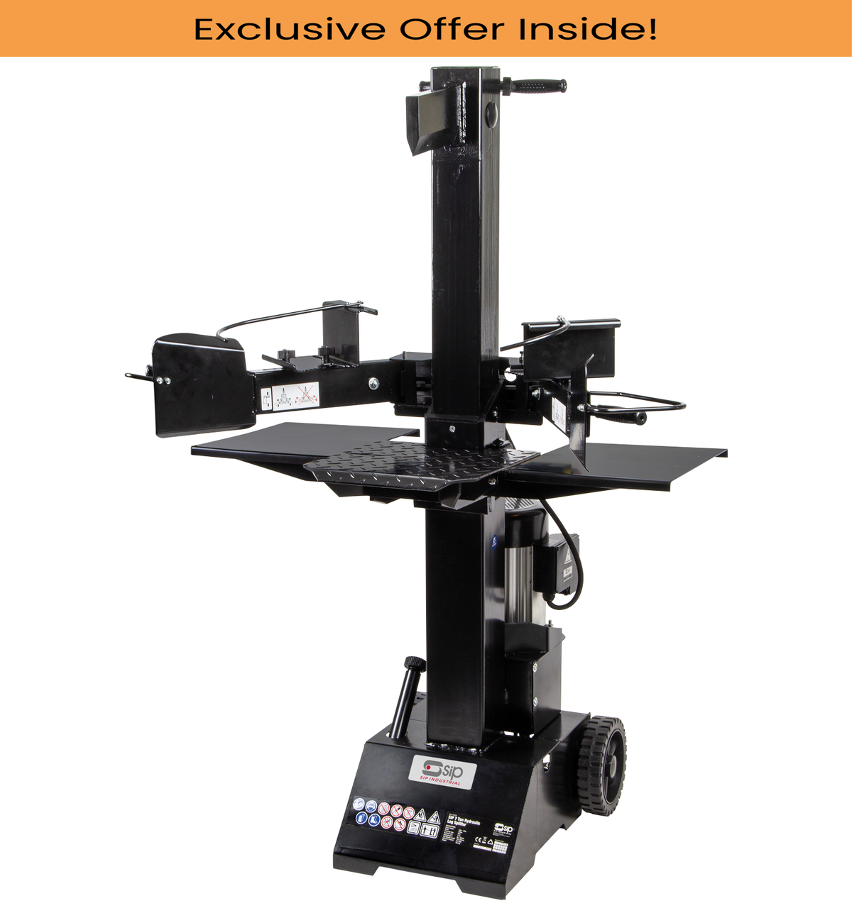 SIP 01978 Vertical Electric Log Splitter, Splitting Force - 7 Tonne, Log Diameter - Ǿ 80mm-300mm