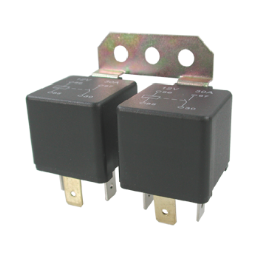 Twin Relay On A Fixed Metal Bracket - 2 X 4 Pin, Open Contact, 12V, CCL - 02-009