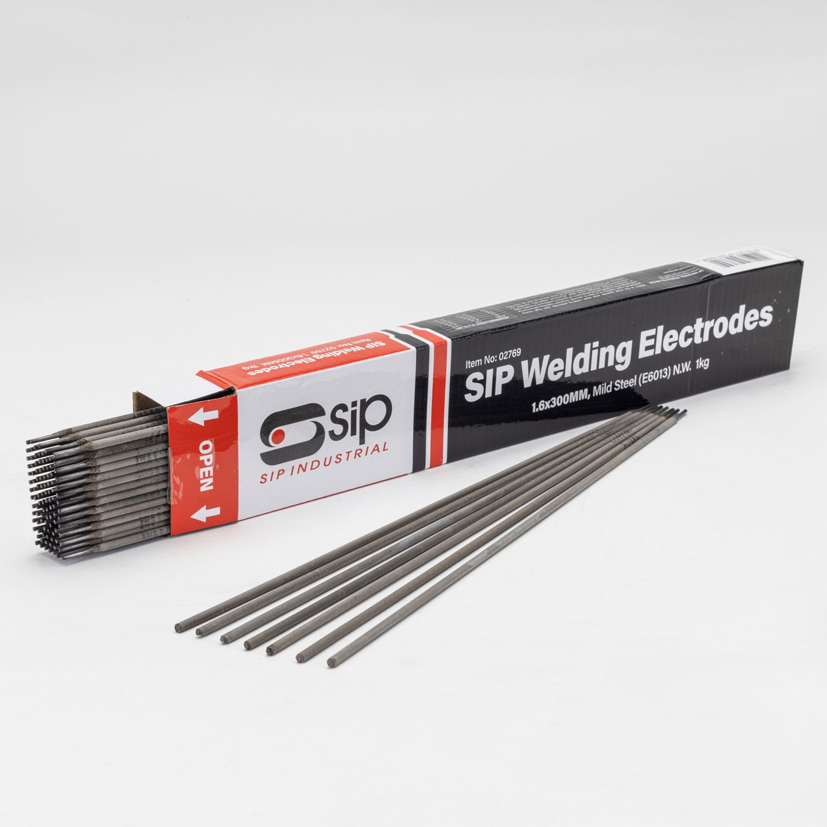 Welding Mild Steel Electrodes 1kg x 1.6mm 6013, 02769, SIP