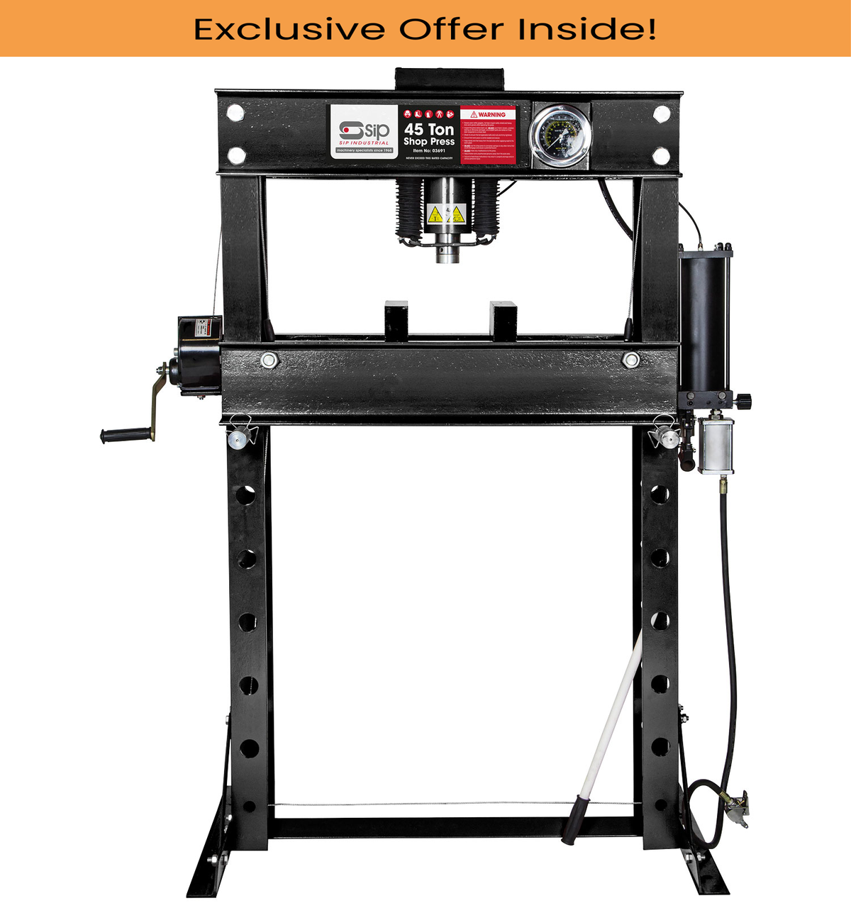 SIP 03691 45 Tonne Manual & Pneumatic Shop Press