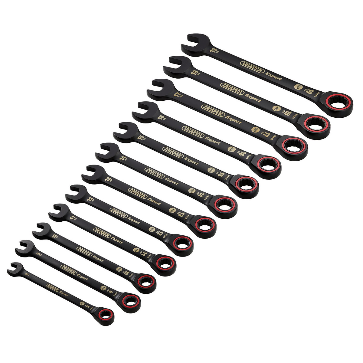 Draper 03896 Expert HI-TORQ® Ratchet Combination Spanner Set 12pc