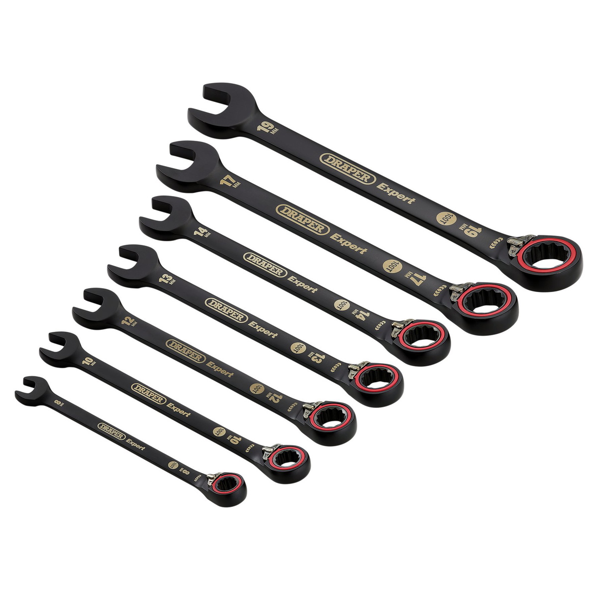 Draper 03911 HI-TORQ® Metric Reversible Ratchet Spanner Set 7pc