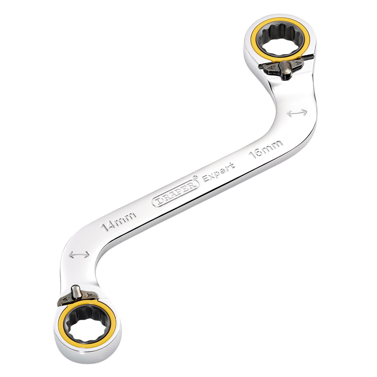 Draper 03944 Expert HI-TORQ® S-Shape Double Ring Ratchet Spanner 14x16mm