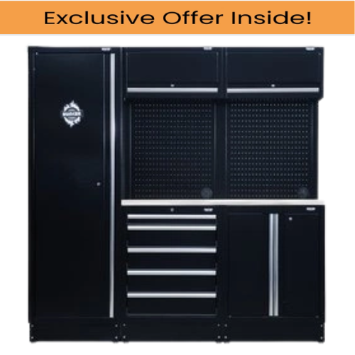 Draper 04503 Bunker Modular Storage Combo with Stainless Steel Worktop (11 Piece)