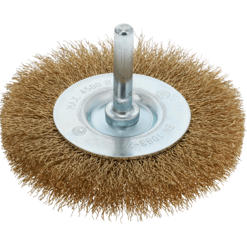 Osborn Wheel Brush 75mm 6mm Shank - Crimped Brass Wire 0.20mm, 4,500 RPM
