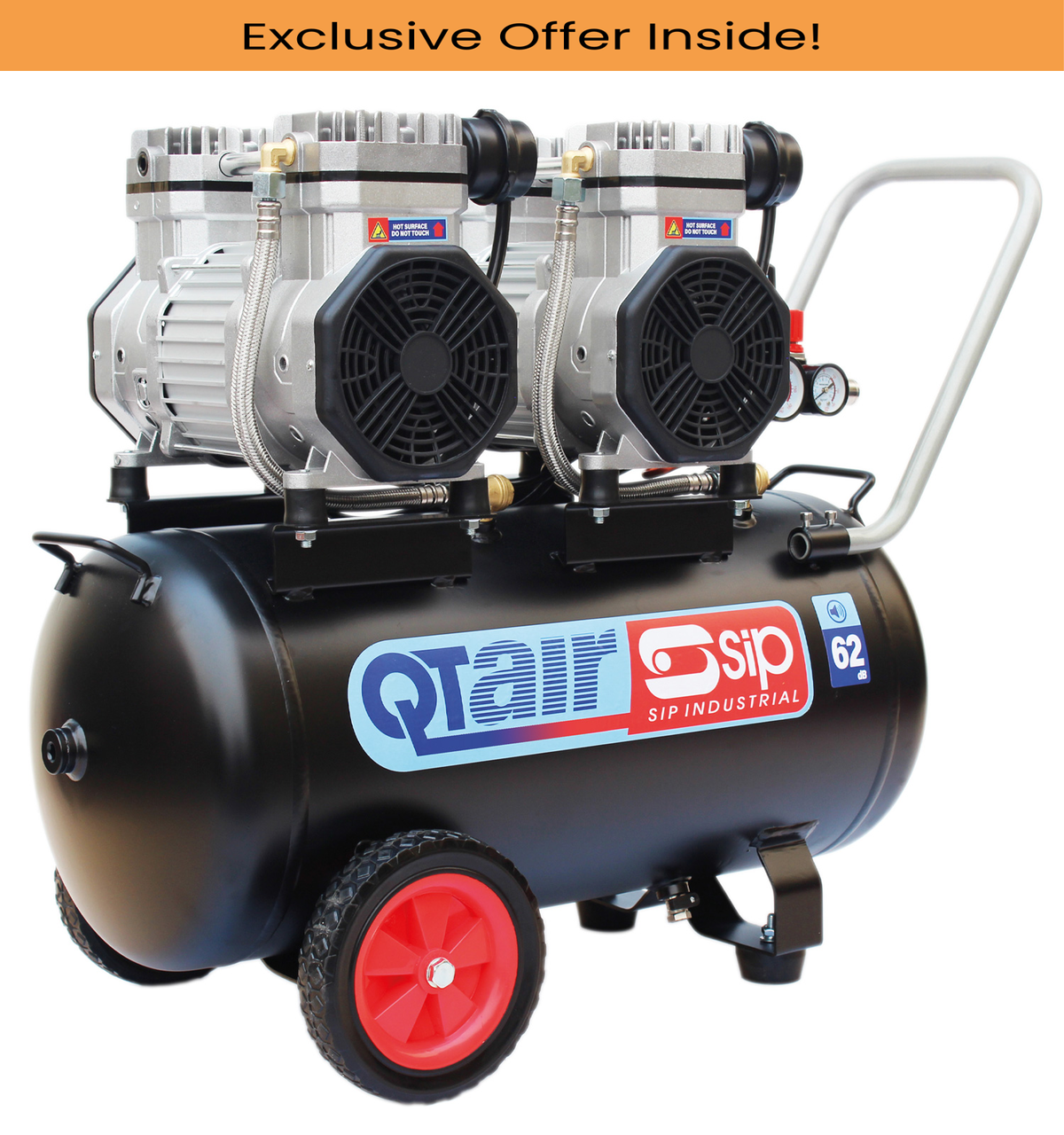 SIP 05493 QT AIR DD 3hp 50ltr Ultra Low Noise Oil-Free Direct Drive Compressor
