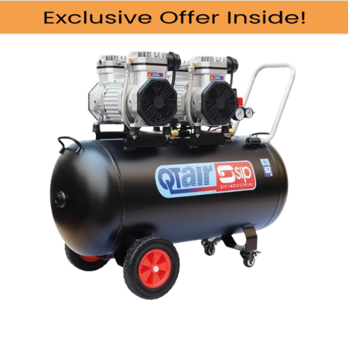 SIP 05494 QT AIR DD 3hp 100ltr Ultra Low Noise Oil-Free Direct Drive Compressor, Motor Power - 2238 W, Air Pressure - 8 Bar