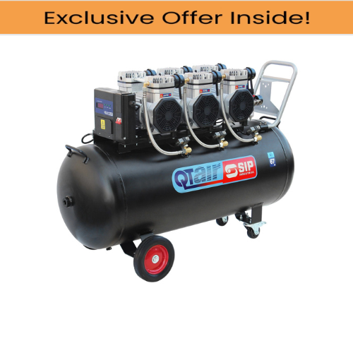 SIP 05498  QT AIR DD 4.5hp 200ltr Ultra Low Noise Oil-Free Direct Drive Compressor