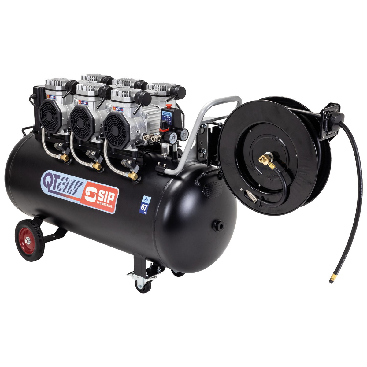 SIP 05498AHR15  QT AIR DD 4.5hp 200ltr Ultra Low Noise Compressor & Hose Reel Package