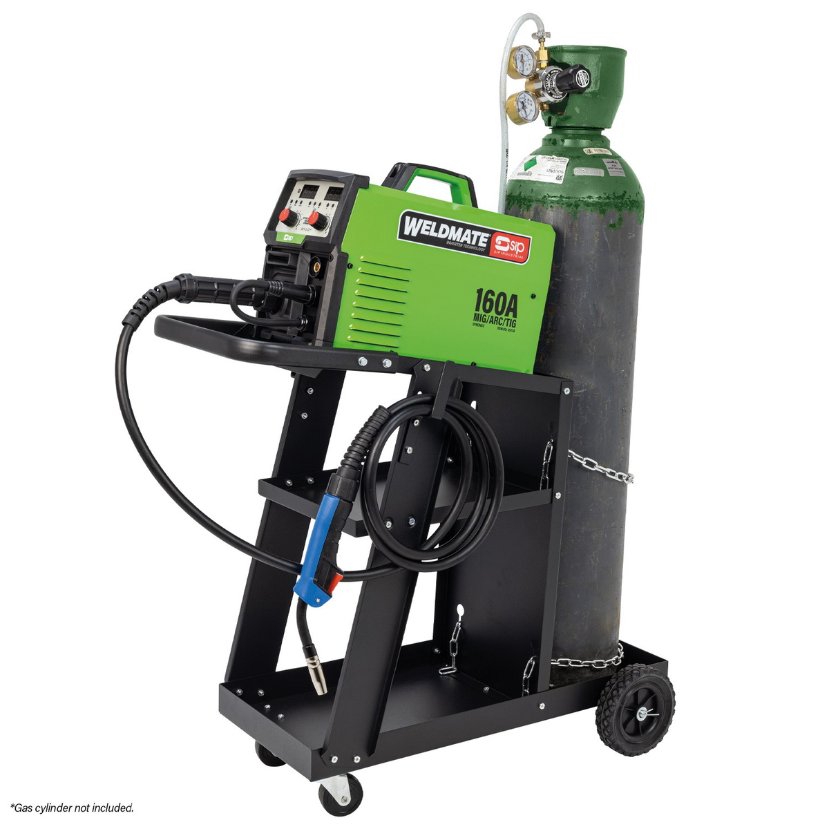 SIP 05738CART  WELDMATE® AUTOPLUS 160A MIG/ARC/TIG Synergic Inverter Welder with Cart Package