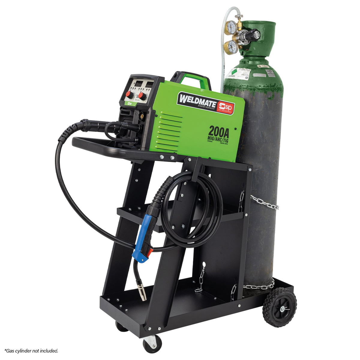 SIP 05740CART  WELDMATE® AUTOPLUS 200A MIG/ARC/TIG Synergic Inverter Welder with Cart Package
