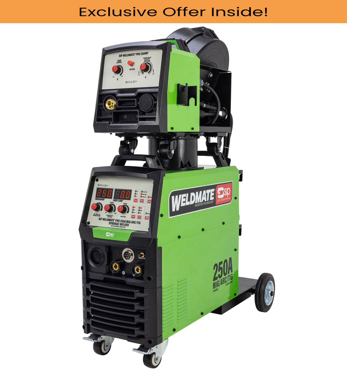 SIP 05753 WELDMATE PRO 250A MIG/ARC/TIG Synergic Welder with Separate Wire Feed